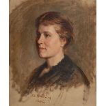 Henning, Adolf: Bildnis einer jungen Frau. Öl/Leinwand, mittig unten signiert/datiert: 1886. Junge