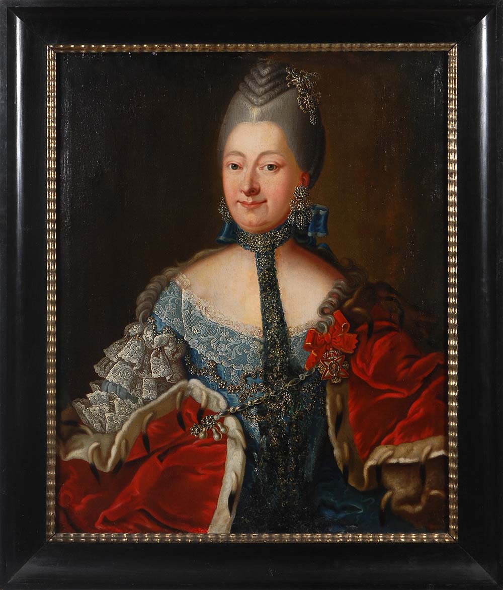 Heinsius, Johann Ernst zugeschrieben: Porträt Friederike Sophie Fürstin zu Schwarzburg-Rudolstadt. - Image 2 of 5