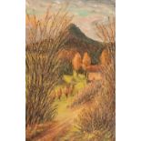 Hoffer: Impressionistische Herbstlandschaft. Öl/Leinwand, links unten signiert, 20. Jh. Hügelige
