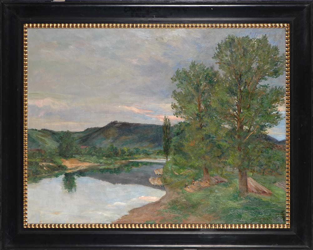 Höhlig, Georg: Mitteldeutsche Landschaft. Öl/Leinwand, rechts unten signiert/datiert: 1909. - Image 3 of 3