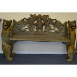 BLACK FOREST: An unusual carved bench, the two bea