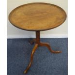 An Antique mahogany table on pedestal base. Est. £