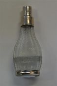 An unusual Continental glass mounted scent bottle