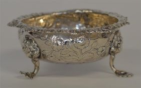 A good heavy 18th Century sugar bowl with scroll a