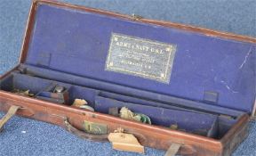 An army and navy good leather shotgun case with fi