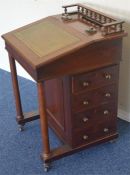 A mahogany lever top Davenport with drawers to sid