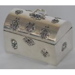 An unusual plated jewellery casket with hinged top