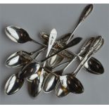 A heavy set of twelve coffee spoons. Sheffield. By