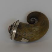 An Antique Scottish silver mounted snuff mull with