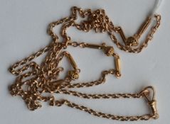 A 9 carat fancy link chain. Approx. 9 grams. Est.