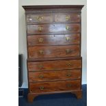 A large Edwardian chest on chest set with eight dr