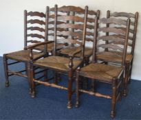 A set of five plus one Georgian style dining chair