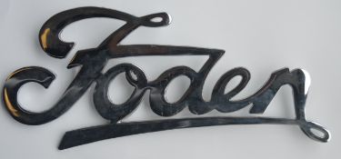 A "Foden" chrome metal radiator emblem. Est. £20 -