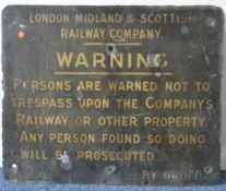 A London Midland and Scottish Railway enamel "Tres