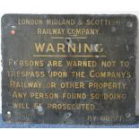 A London Midland and Scottish Railway enamel "Tres