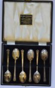 A set of six silver teaspoons with reeded decorati