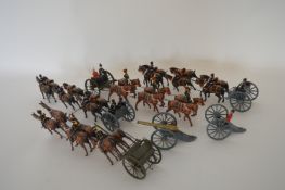 Four cast metal Royal Artillery and similar horse