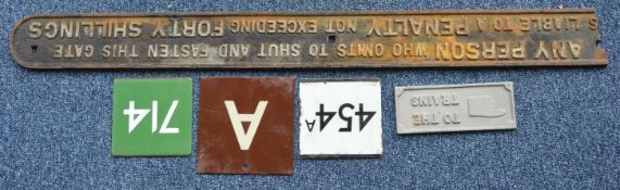 A reproduction cast metal locomotive name plate, "