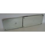 Two British Railways carriage lavatory mirrors, ea