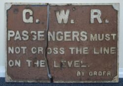 A Great Western Railway cast iron passenger's "Mus