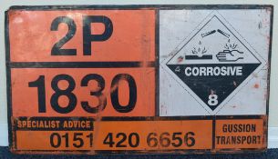 A printed aluminium commercial vehicle hazardous w