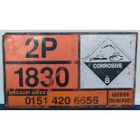 A printed aluminium commercial vehicle hazardous w