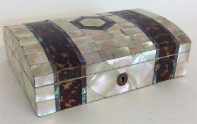 A good quality MOP and tortoiseshell inlaid dome t