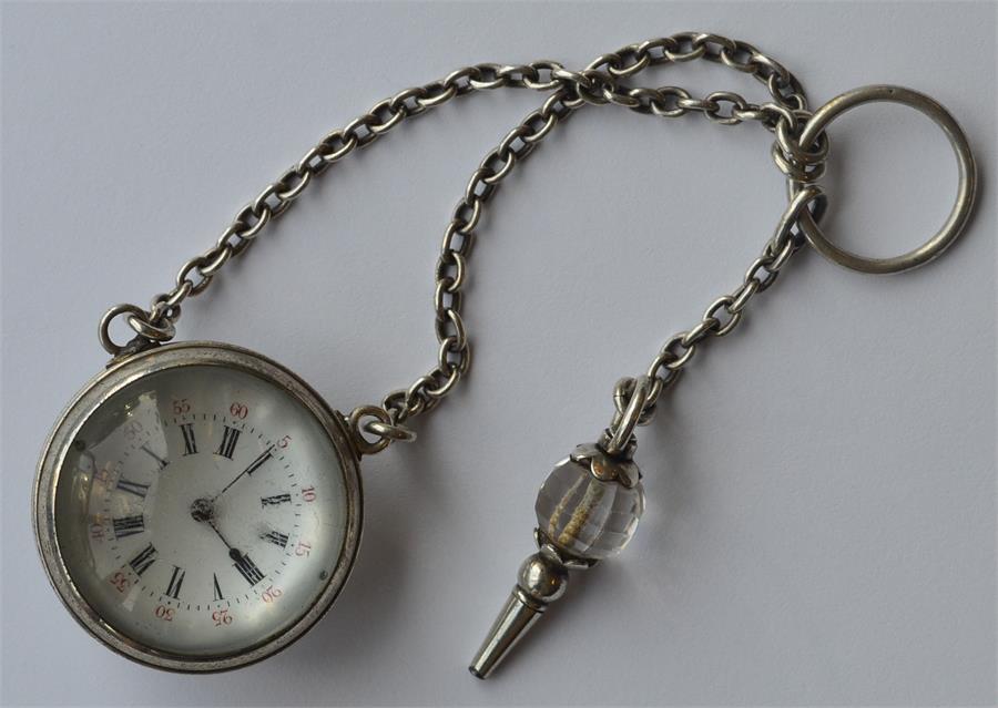 An unusual cased crystal ball watch mounted on sus - Image 8 of 9