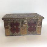 A good Continental trunk with brass mounts. Est. £