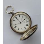 A gent's full hunter pocket watch with white ename