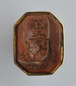 A large Georgian agate seal with reeded border and