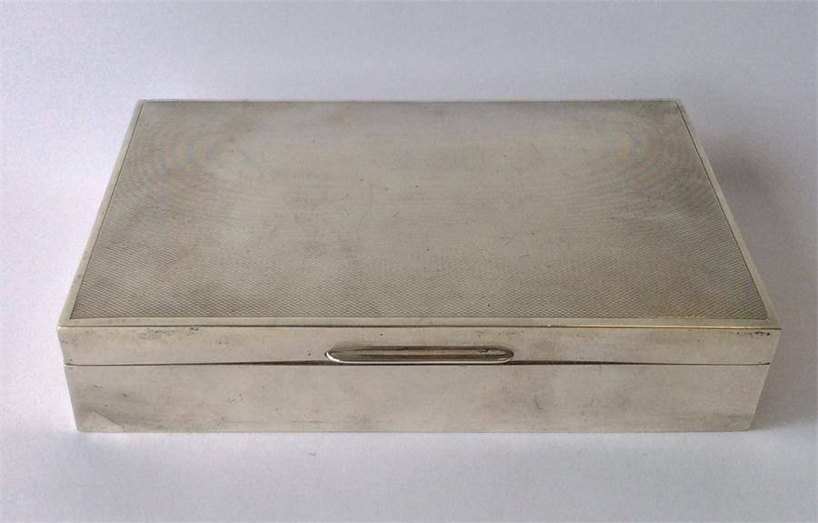 A plain slim cigarette box with engine turned deco - Image 2 of 2