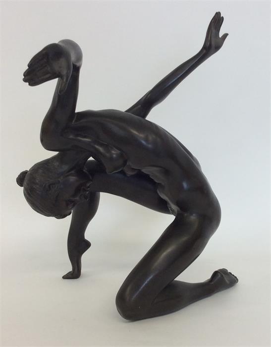 A spelter figure of a lady in dancing position. Es - Image 2 of 2