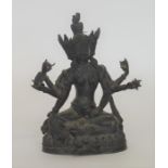 A cast bronze figure of the Goddess Durga. Est. £1