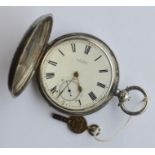 A large gent's pocket watch, the case decorated wi