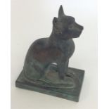 A spelter figure of an Egyptian tomb cat. Approx.