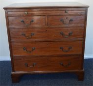 A good Georgian mahogany chest of five drawers wit