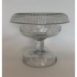 An Antique glass sweet dish with fold over top. Es