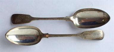 A pair of fiddle pattern tablespoons. London. By G