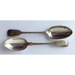 A pair of fiddle pattern tablespoons. London. By G