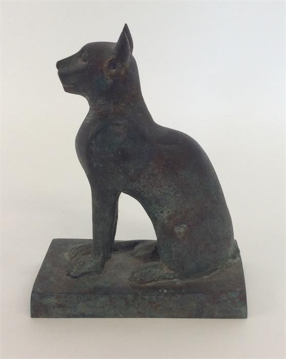 A spelter figure of an Egyptian tomb cat. Approx. - Image 2 of 2