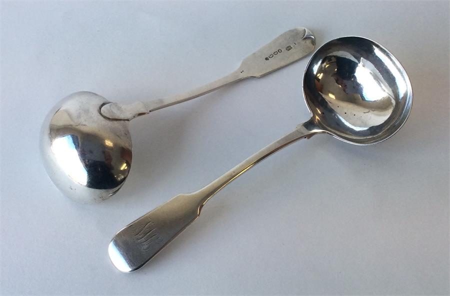 A pair of Exeter fiddle pattern sauce ladles. Appr