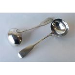 A pair of Exeter fiddle pattern sauce ladles. Appr