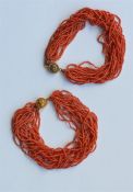 A good pair of Antique coral bracelets with concea