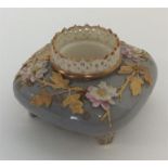 GRAINGER & CO: A small square inkwell decorated w