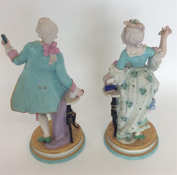 A pair of decorative figures of dancers with flora - Image 2 of 2