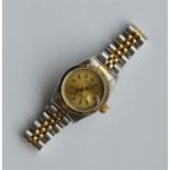ROLEX: A lady's stainless steel and gold wristwatc