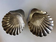 A good pair of shell salts with fluted bowls. Shef
