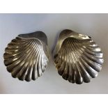 A good pair of shell salts with fluted bowls. Shef