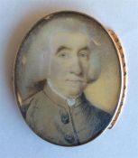 An Antique miniature of a gent mounted as a clasp